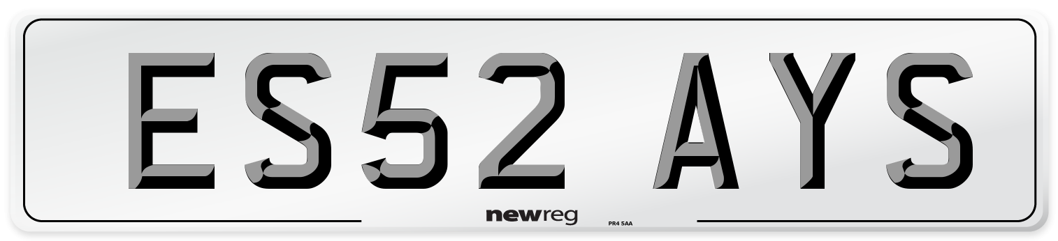 ES52 AYS Number Plate from New Reg